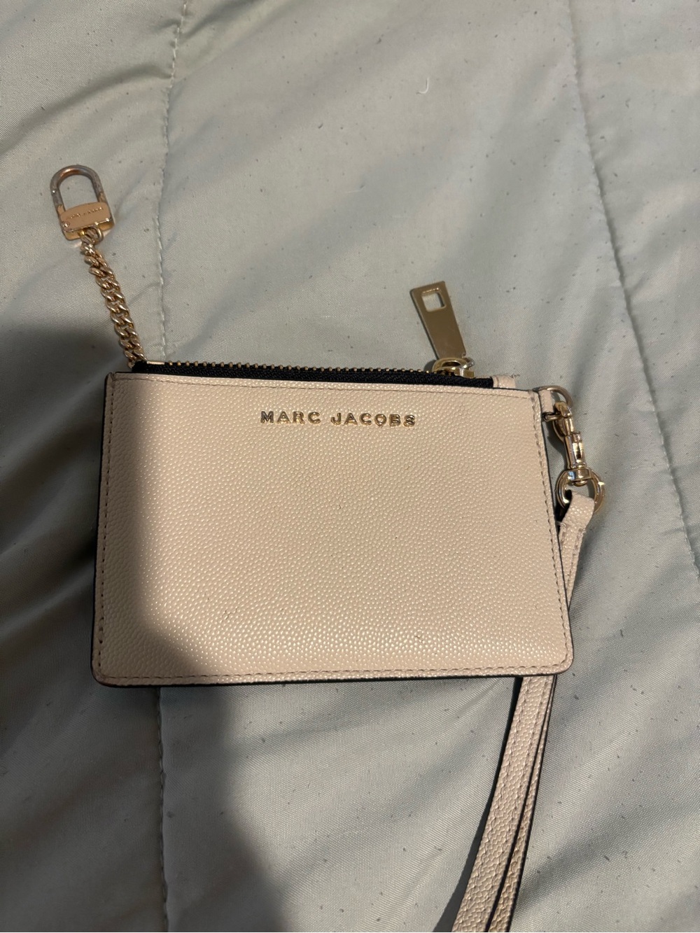 Marc Jacobs Light Beige Leather Wristlet Card Case - Picture 1 of 6